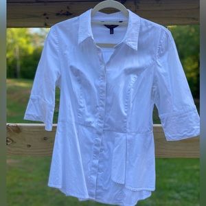 White blouse with peplum